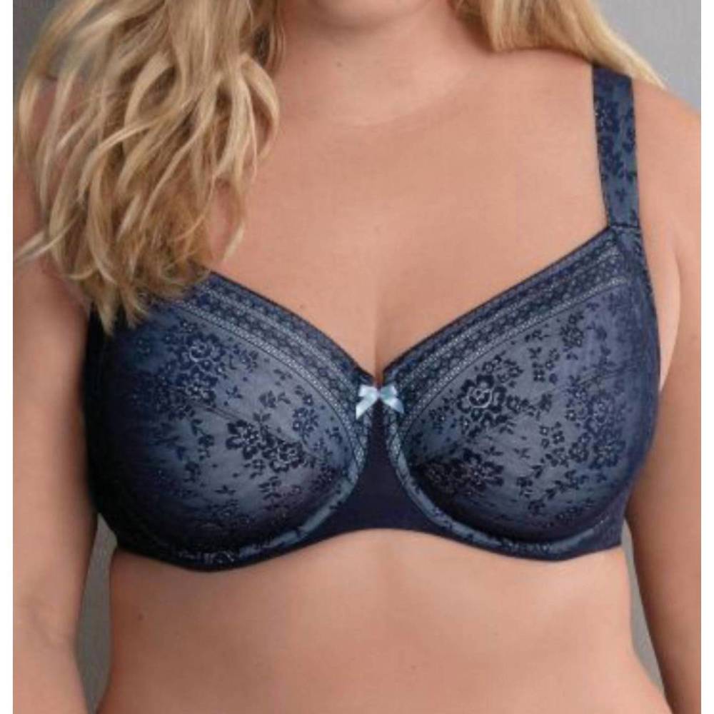 NEW ROSA FAIA fleur underwire bra in maritime blue